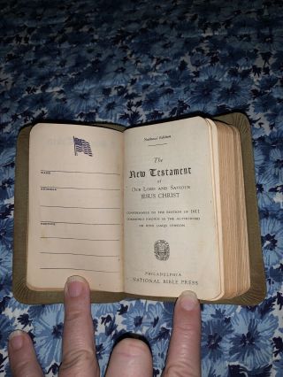 Ww2 Us Army Military Pocket Bible Testament & Psalms Prayer Book - 1941