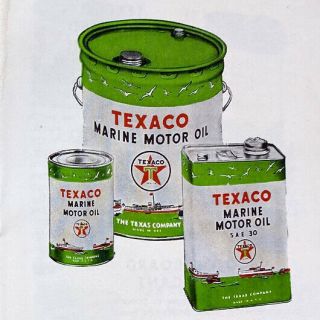 Vintage Texaco Marine White Gasoline Motor Oil Guide Brochure Gear Lubricant