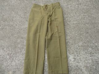 U.  S.  Army Wwii Od Wool Trousers Large Size 36 X 33