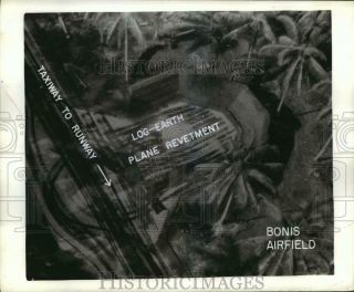 1943 Press Photo Wwii Labelled Aerial View Of Bonis Japanese Airfield