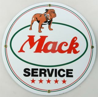 12 " Round Mack Bulldog Truck Service Porcelain Advertising Sign T33