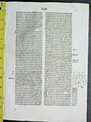 1489 Incunabula Lf.  St.  Augustine,  City Of God,  Book 22,  3 Handpt.  Initi.  Amerbach 250
