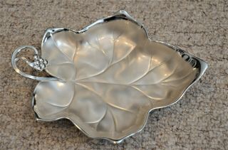 Vintage Wmf Silver Plated Grape Leaf Dish And Candy Dish Germany