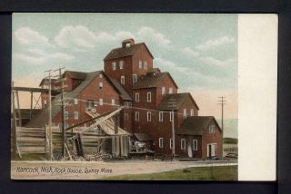 1910 Hancock Mi Quincy Mine Rock House Postcard Copper Mining