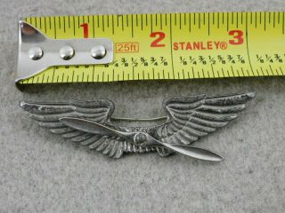 Unusual Ww 2 Us Army Air Corps 3 " Pinback Pilots Wings With Spinning Prop