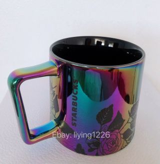 Starbucks Fall 2020 Iridescent Mug Black Roses Ceramic Limited Halloween Cup