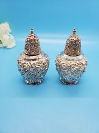 Vintage Silver Plated Salt & Pepper Shakers Weidlich Brothers W.  B.  MFG CO C - 102 2
