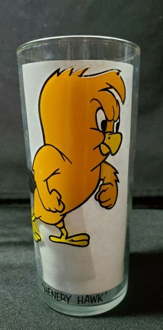 Vintage 1973 Pepsi Looney Tunes Glass Tumbler Henery Hawk Warner Bros Collector