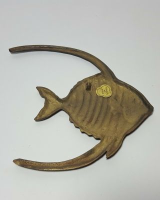 Vintage Set of 3 Solid Brass Angel Fish Nautical Wall Decor Korea 3