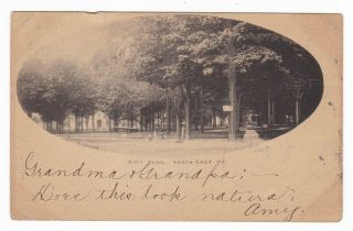 1906 North East Pa City Park Vintage Postcard Pennsylvania Findley Lake Ny Old