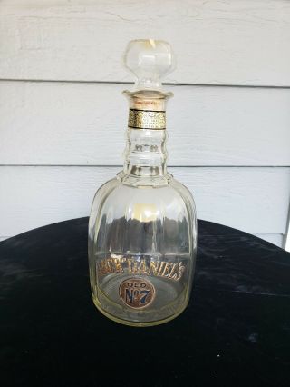 Vintage Jack Daniels Gold Medal Old No.  7 Enamel On Glass Whiskey Bottle 15 - 3/4”