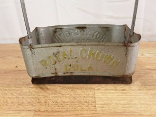 Vintage Royal Crown/RC Cola Metal 6 - Pack Glass Bottle Soda Carrier 2 3