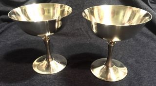 Vintage El De Uberti Silver Plate Champagne Goblets Set Of 2 Made In Italy