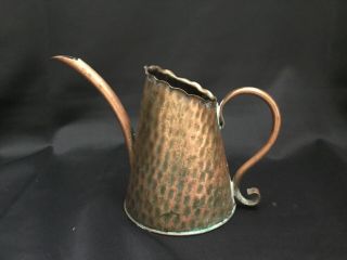 Vintage Gregorian Solid Copper Small Hammered Watering Can Pitcher Usa