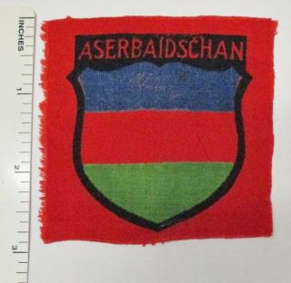 Ww2 Vintage German Army Aserbaidschan Foreign Volunteer Patch Printed