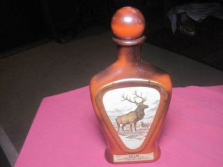 Vintage Jim Beam Kentucky Whiskey Bottle Empty Decanter James Lockhart Elk Euc