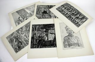 Set Of 6 Reginald Marsh Lithograph Prints Artist Signed In The Plates