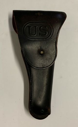 Wwii Us Colt 45 Auto Leather Pistol Holster Over Dyed Black