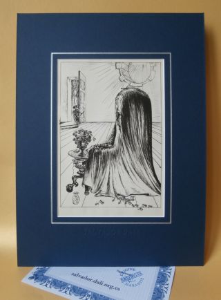 Salvador DalÍ 1944 The Lady Of The Cornflowers Lithographic Print Signed