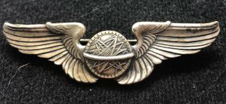 Wwii Us Army Air Force Sterling Silver Navigator Wings Pin 3” Long