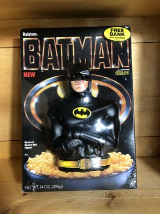 1989 Batman Cereal Box Nos With Bank Ralston Purina Collectible Dc Comics