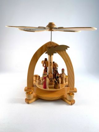 Vintage German Christmas Nativity Pyramid Carousel (1 Tier - Astor Weihnachts)