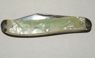 Vintage John Deere Mannschreak Implement Cook Nebraska Phone 4121 Pocket Knife