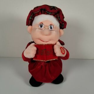 T.  L.  Toy Animated Caroler Old Lady Christmas Plush Figure Singing Dancing Rare