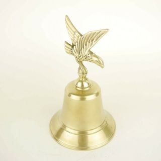 Vintage Loud Brass Bell With Eagle Desk Meeting School House Sounder