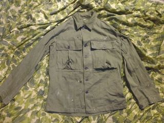 World War Ii Us Army Generation 2 (1943 Special) Hbt Jacket Size 34 No Gas Flap