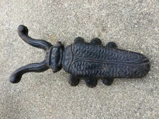 Vintage Cast Iron Beetle Boot Jack,  Shoe Scraper,  Door Stop—made In Usa
