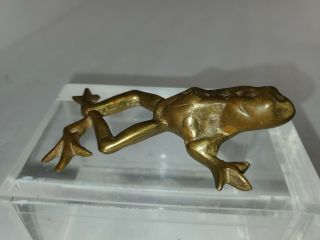 Virginia Metalcrafters Frog Brass Figurine Paperweight 3 3/4 " Long 55
