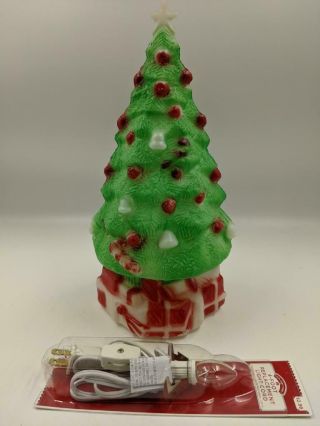Vintage Carolina Christmas Tree Plastic Blow Mold Lighted Decoration