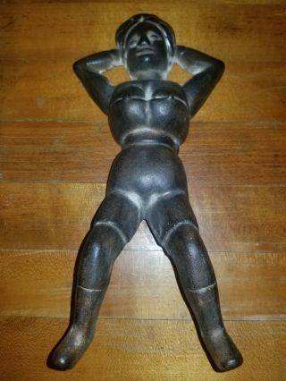 Old Vintage Antique Naughty Nellie Nelly Cast Iron Boot Jack Naked Lady Figure