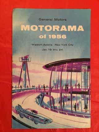 1956 General Motors " Motorama Of 1956 " Map Of Displays At Car Show Brochure