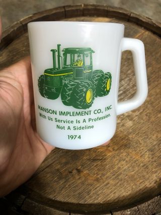 Vintage John Deere Coffee Cup Mug 1974 Tractor Glass
