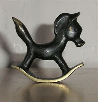 Walter Bosse Black & Gold Brass " Rocking Horse " Marked Baller Austria Circa 1950