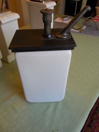 Vintage Porcelain Ice Cream Soda Fountain Pump Syrup Dispenser