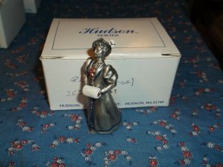 Hudson Pewter Villagers Figure 4209 Emily With Muff 2 9/16 Inch High