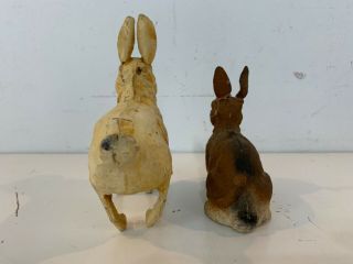 Vintage Possibly Antique Paper Mache Easter Bunny Rabbit Candy Container 3