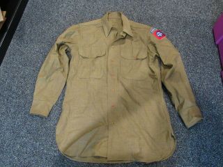 Wwii Us Army 82nd Airborne Division Wool Shirt Size 15 - 33 82nd Airborne Patchtab