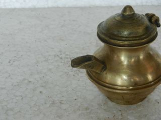 Old Brass Hand Casted Unique Shape Holy Water Pot / Lotta Rich Patina 3