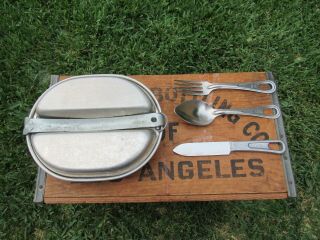 Wwii Ww2 Us Army Usmc Military Issue Mess Kit Utensils 1945 A.  G.  M.  Co.
