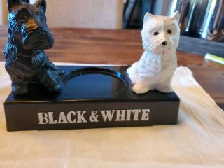 1974 Black & White Scotch Whiskey Vintage Back Bar Display Figurine Dogs