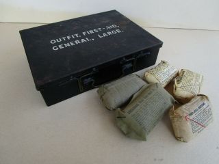 Ww2 British Canadian Army Tank Armored Vehicles First Aid Kit Box Field Dressing