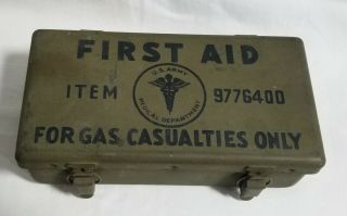 Vintage Wwii Us Army First Aid Kit 9776400 Gas Casualties - - Military Jeep Truck