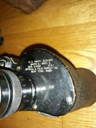 Vintage Wwii Us Navy Buships 7 X 50 Binoculars Made By Optical & Film Supply Co.