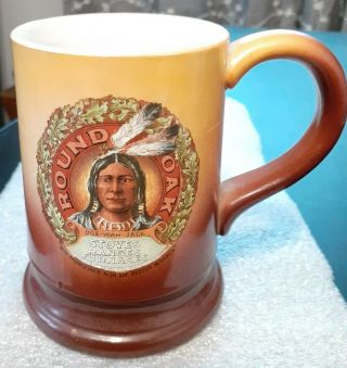 Round Oak Stove Advertising Mug Native American Dowagiac,  Mi Indian