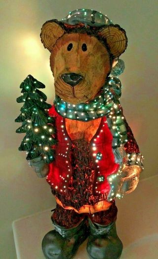 2004 Target Fiber Optic Colored Lights Christmas Bear W/ Box