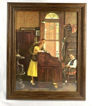 Norman Rockwell,  The Marriage License,  Framed Print,  1972